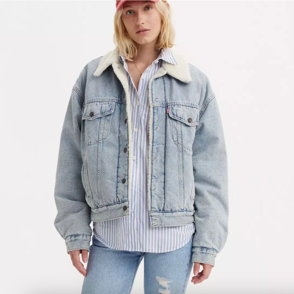 Levi's Denim Jacket with Cream Sherpa Collar